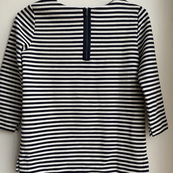 Madewell Gallerists Navy and White Ponte Striped 3/4 Sleeve Top Size XSmall - Picture 4 of 13